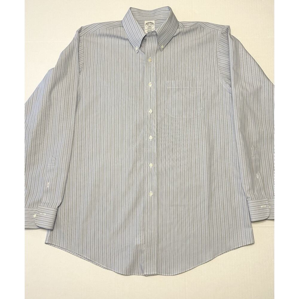 Brooks Brothers 1818 Regent Shirt Mens 16.5 - 4/5 Striped Button Up Long Sleeve